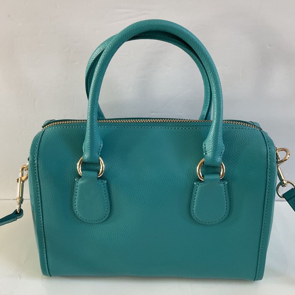 Coach Mini Bennett Satchel In Crossgrain Leather Crossbody Cadet Blue F33329 - Picture 3 of 10